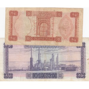 Libya, 1/4 Dinar and 1/2 Dinar, 1972, VF, p33b, p34b, (Total 2 banknotes)
