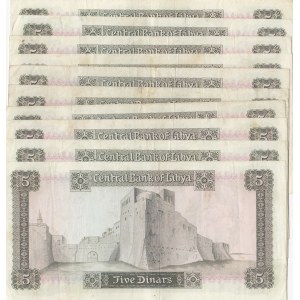 Libya, 5 Dinars, 1971, XF, p36a, (Total 10 banknotes)