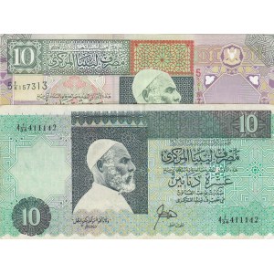 Libya, 10 Dinars (2), 1991/2002, XF, p61, p66, (Total 2 banknotes)