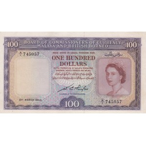 Malaya 100 Dollars, 1953, XF, p5