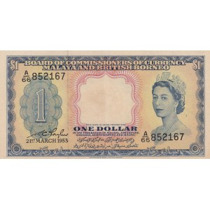 Malaya and British Borneo, 100 Dollars, 1953, XF, p3