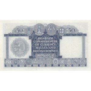 Malaya and British Borneo, 50 Dollars, 1953, AUNC, p4b