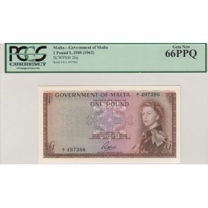 Malta, 1 Pound, 1963, UNC, p26a
