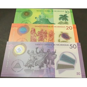 Nicaragua, 10 Cordobas, 20 Cordobas and 50 Cordobas, 2014, UNC, p209, p210, p211, (Total 3 banknotes)