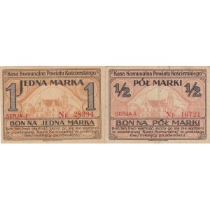 Poland, 1/2 Marki and 1 Marka, 1917, XF, (Total 2 banknotes)