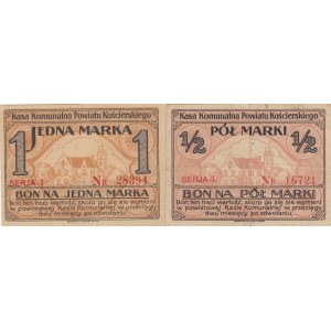 Poland, 1/2 Marki and 1 Marka, 1917, XF, (Total 2 banknotes)