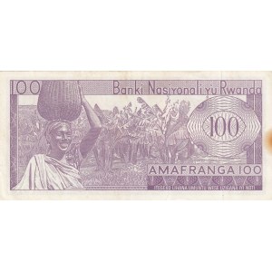 Rwanda, 100 Francs, 1965, XF, p8b
