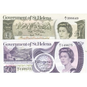 Saint Helena, 50 Pence and 1 Pound, 1979/1981, UNC, p5, p9, (Total 2 banknotes)
