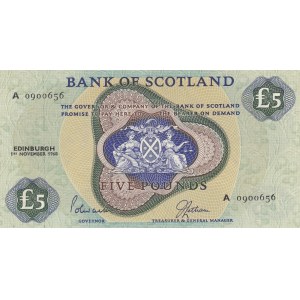 Scotland, 5 Pounds, 1968, AUNC, p110a