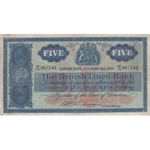 Scotland, 5 Pounds, 1954, VF, p161