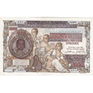 Serbia, 1.000 Dinare, 1941, AUNC, p24