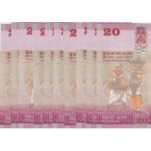 Sri Lanka, 20 Rupees, 2016, UNC, p123d, (Total 10 consecutive banknotes)