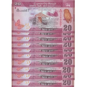 Sri Lanka, 20 Rupees, 2016, UNC, p123d, (Total 10 consecutive banknotes)