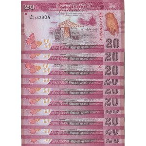 Sri Lanka, 20 Rupees, 2016, UNC, p123d, (Total 10 consecutive banknotes)
