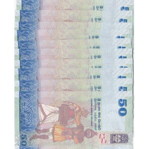 Sri Lanka, 50 Rupees, 2016, UNC, p124d, (Total 10 consecutive banknotes)