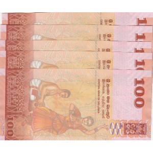 Sri Lanka, 100 Rupees, 2016, UNC, p125, (Total 5 banknotes)