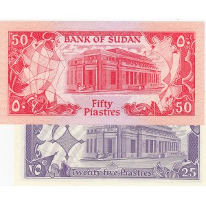 Sudan, 25 Piastres and 50 Piastres, 1987, UNC, p37, p38, (Total 2 banknotes)