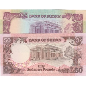 Sudan, 20 Pounds and 50 Pounds, 1991, UNC, p47, p48, (Total 2 banknotes)