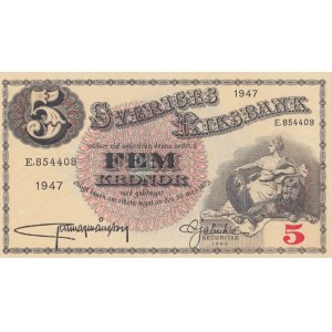 Sweden, 5 Kronor, 1947, UNC, p33ad
