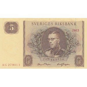Sweden, 5 Kronor, 1963, UNC, p50b