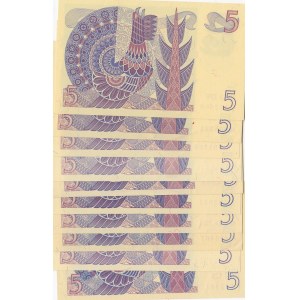 Sweden, 5 Kronor, 1966/1978, UNC, p51, (Total 10 banknotes)
