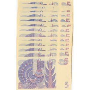 Sweden, 5 Kronor, 1965/ 1981, UNC, p51, (Total 13 banknotes)