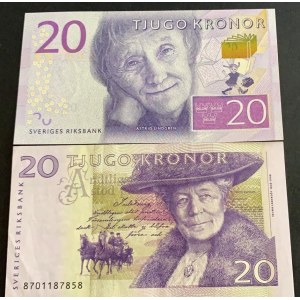 Sweden, 20 Kronor (2), 1997/2015, XF/AUNC, p63, p69, (Total 2 banknotes)
