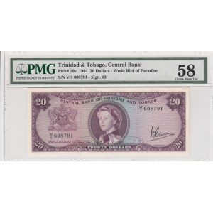 Trinidad and Tobago, 20 Dollars, 1964, AUNC, p29c