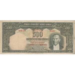 Turkey, 500 Lira, 1939, VF, 2/1. Emission, p131