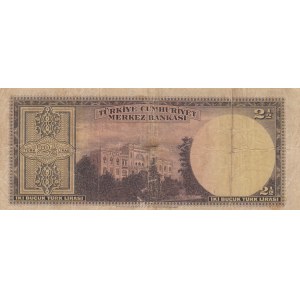 Turkey, 2 1/2 Lira, 1947, FINE, 3/1. Emission, p140