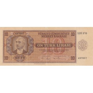 Turkey, 10 Lira, 1942, XF, 3/1. Emission, p141