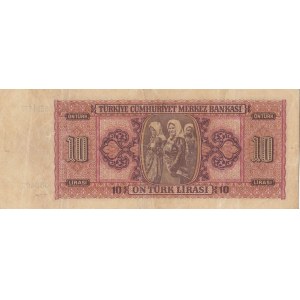 Turkey, 10 Lira, 1942, VF, 3/1. Emission, p141