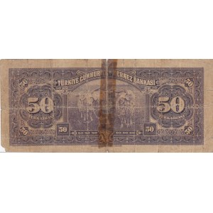Turkey, 50 Lira, 1942, POOR, 3/1. Emission, p142
