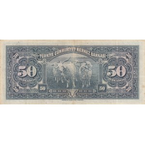 Turkey, 50 Lira, 1947, XF, 3/2. Emission, p143