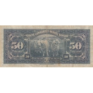 Turkey, 50 Lira, 1947, VF (-), 3/2. Emission, p143