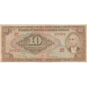Turkey, 10 Lira, 1948, VF (+), 4/2. Emission, p148
