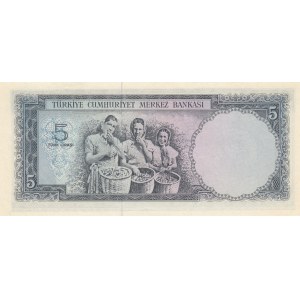 Turkey, 5 Lira, 1965, AUNC, 5/4. Emission, p174