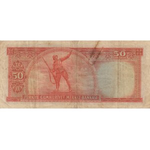 Turkey, 50 Lira, 1953, VF, 5/2. Emission, p163