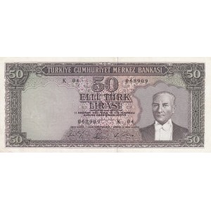 Turkey, 50 Lira, 1964, XF, 5/6. Emission, p175