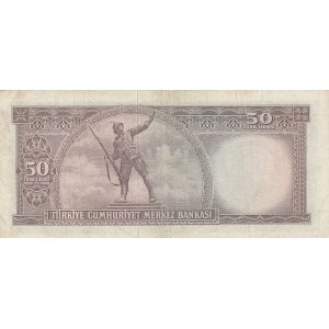 Turkey, 50 Lira, 1971, VF, 5/7. Emission, p187A