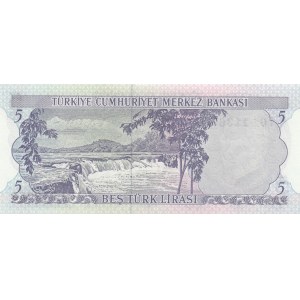 Turkey, 5 Lira, 1976, UNC, 6/2. Emission, p185, I01 first prefix