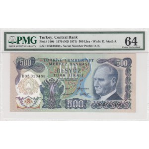 Turkey, 500 Lira, 1971, UNC, 6/1. Emission, p190a