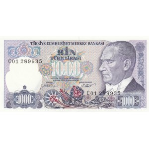 Turkey, 1.000 Lira, 1986, UNC, 7/1. Emission, p196, C01 first prefix