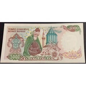 Turkey, 5.000 Lira, 1988, UNC, 7/3. Emission, p197, F01 first prefix