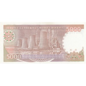 Turkey, 5.000 Lira, 1990, UNC, 7/4. Emission, p198, I01