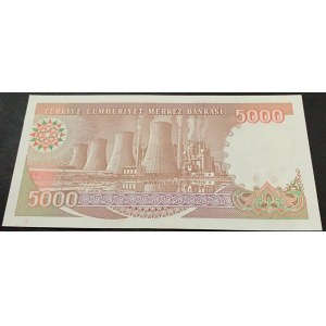 Turkey, 5.000 Lira, 1990, UNC, 7/4. Emission, p198, Low Serial Number