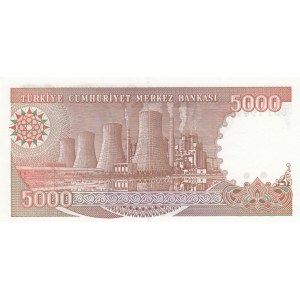 Turkey, 5.000 Lira, 1990, UNC, 7/4. Emission, p198, G01 first prefix