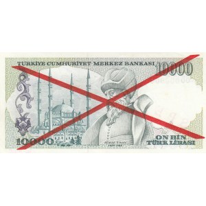 Turkey, 10.000 Lira, 1984, UNC, 7/2. Emission, p199, SPECIMEN