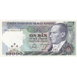 Turkey, 10.000 Lira, 1989, UNC, 7/3. Emission, p200