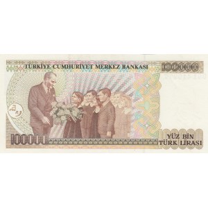 Turkey, 100.000 Lira, 1994, UNC, 7/2. Emission, p205b, D01 first prefix